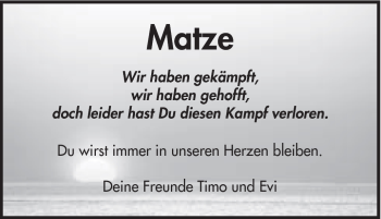 Traueranzeige von Matthias Grundler von Schwäbische Post