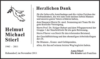 Traueranzeige von Helmut Michael Stierl von Gmünder Tagespost