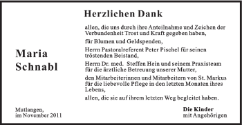 Traueranzeige von Maria Schnabl von Gmünder Tagespost