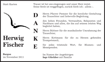 Traueranzeige von Herwig Fischer von Gmünder Tagespost