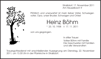 Traueranzeige von Heinz Böhm von Gmünder Tagespost