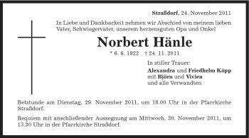 Traueranzeige von Norbert Hänle von Gmünder Tagespost