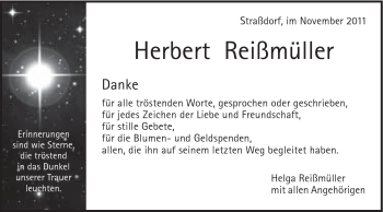 Traueranzeige von Herbert Reissmüller von Gmünder Tagespost