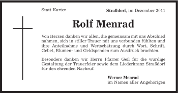 Traueranzeige von Rolf Menrad von Gmünder Tagespost