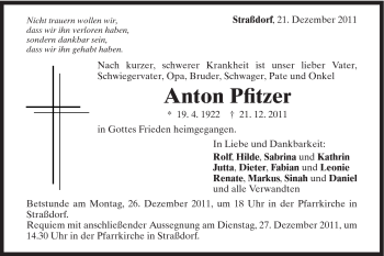 Traueranzeige von Anton Pfitzer von Gmünder Tagespost