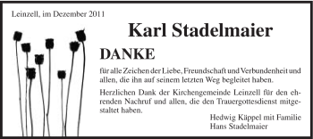 Traueranzeige von Karl Stadelmaier von Gmünder Tagespost