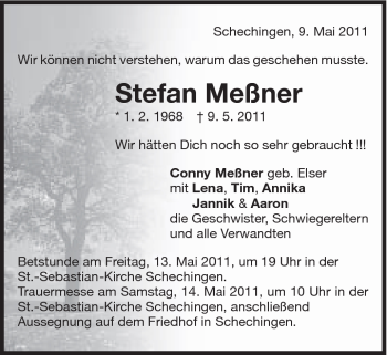 Traueranzeige von Stefan Meßner von Gmünder Tagespost