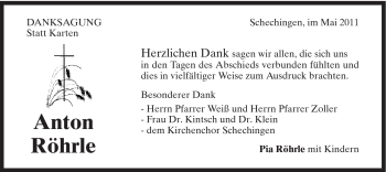 Traueranzeige von Anton Röhrle von Gmünder Tagespost