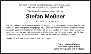 Traueranzeige von Stefan Meßner von Gmünder Tagespost