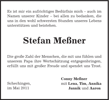 Traueranzeige von Stefan Meßner von Gmünder Tagespost