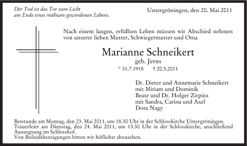 Traueranzeige von Marianne Schneikert von Gmünder Tagespost