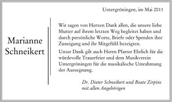 Traueranzeige von Marianne Schneikert von Gmünder Tagespost