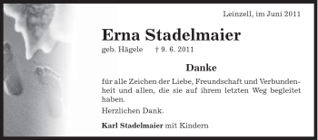 Traueranzeige von Erna Stadelmaier von Gmünder Tagespost