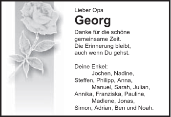 Traueranzeige von Georg - von Schwäbische Post
