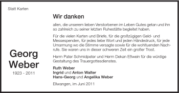 Traueranzeige von Georg Weber von Schwäbische Post