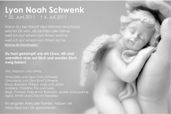 Traueranzeige von Lyon Noah Schwenk von Gmünder Tagespost