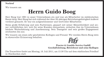 Traueranzeige von Guido Boog von Schwäbische Post