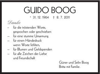 Traueranzeige von Guido Boog von Schwäbische Post