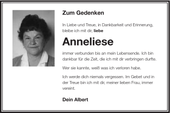 Traueranzeige von Anneliese - von Schwäbische Post