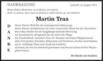 Traueranzeige von Martin Traa von Gmünder Tagespost