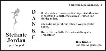 Traueranzeige von Stefanie Jordan von Gmünder Tagespost
