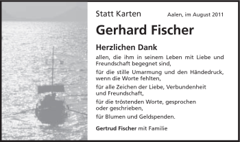 Traueranzeige von Gerhard Fischer von Schwäbische Post