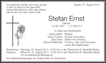 Traueranzeige von Stefan Ernst von Schwäbische Post