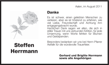 Traueranzeige von Steffen Herrmann von Schwäbische Post