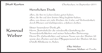 Traueranzeige von Konrad Weber von Schwäbische Post