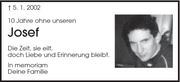 Traueranzeige von Josef . von Schwäbische Post