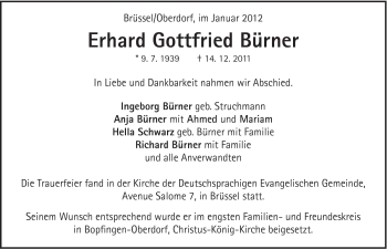 Traueranzeige von Erhard Gottfried Bürner von 082