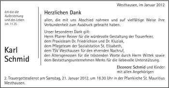 Traueranzeige von Karl Schmid von Schwäbische Post