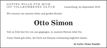 Traueranzeige von Otto Simon von Schwäbische Post