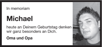 Traueranzeige von Michael Bässler von Schwäbische Post