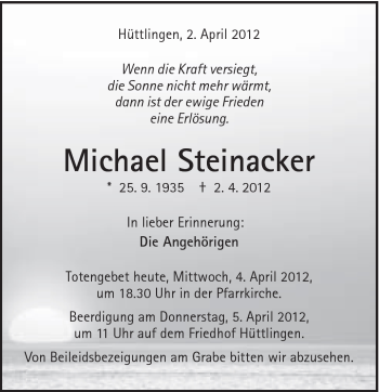Traueranzeige von Monika Hirth von Schwäbische Post