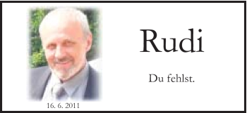 Traueranzeige von Rudi Appelt von Schwäbische Post