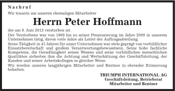 Traueranzeige von Peter Hofmann von 020