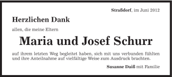 Traueranzeige von Maria und Josef Schurr von Gmünder Tagespost
