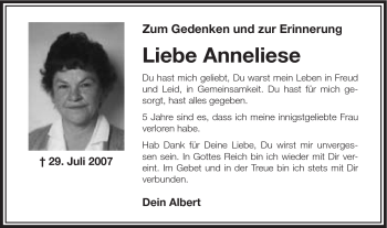 Traueranzeige von Anneliese Riek von Schwäbische Post