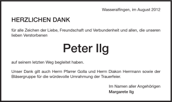 Traueranzeige von Peter Ilg von Schwäbische Post