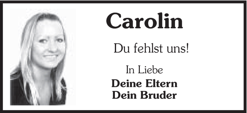  Traueranzeige für Carolin Förstner vom 27.08.2012 aus Schwäbische Post