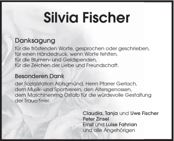 Traueranzeige von Silvia Fischer von 088