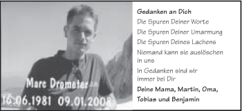 Traueranzeige von Marc Drometer von Schwäbische Post