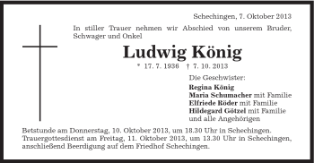 Traueranzeige von Ludwig König von Gmünder Tagespost