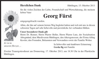 Traueranzeige von Georg Fürst von Schwäbische Post