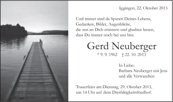 Traueranzeige von Gerd Neuberger von Gmünder Tagespost