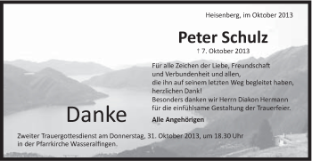 Traueranzeige von Peter Schulz von Schwäbische Post