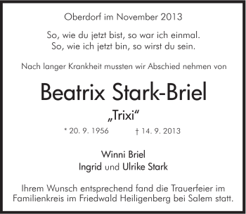 Traueranzeige von Beatrix Stark-Briel von 082
