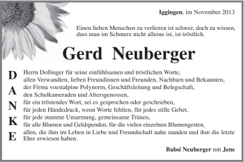 Traueranzeige von Gerd Neuberger von Gmünder Tagespost