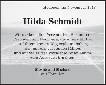 Traueranzeige von Hilda Schmidt von Gmünder Tagespost
